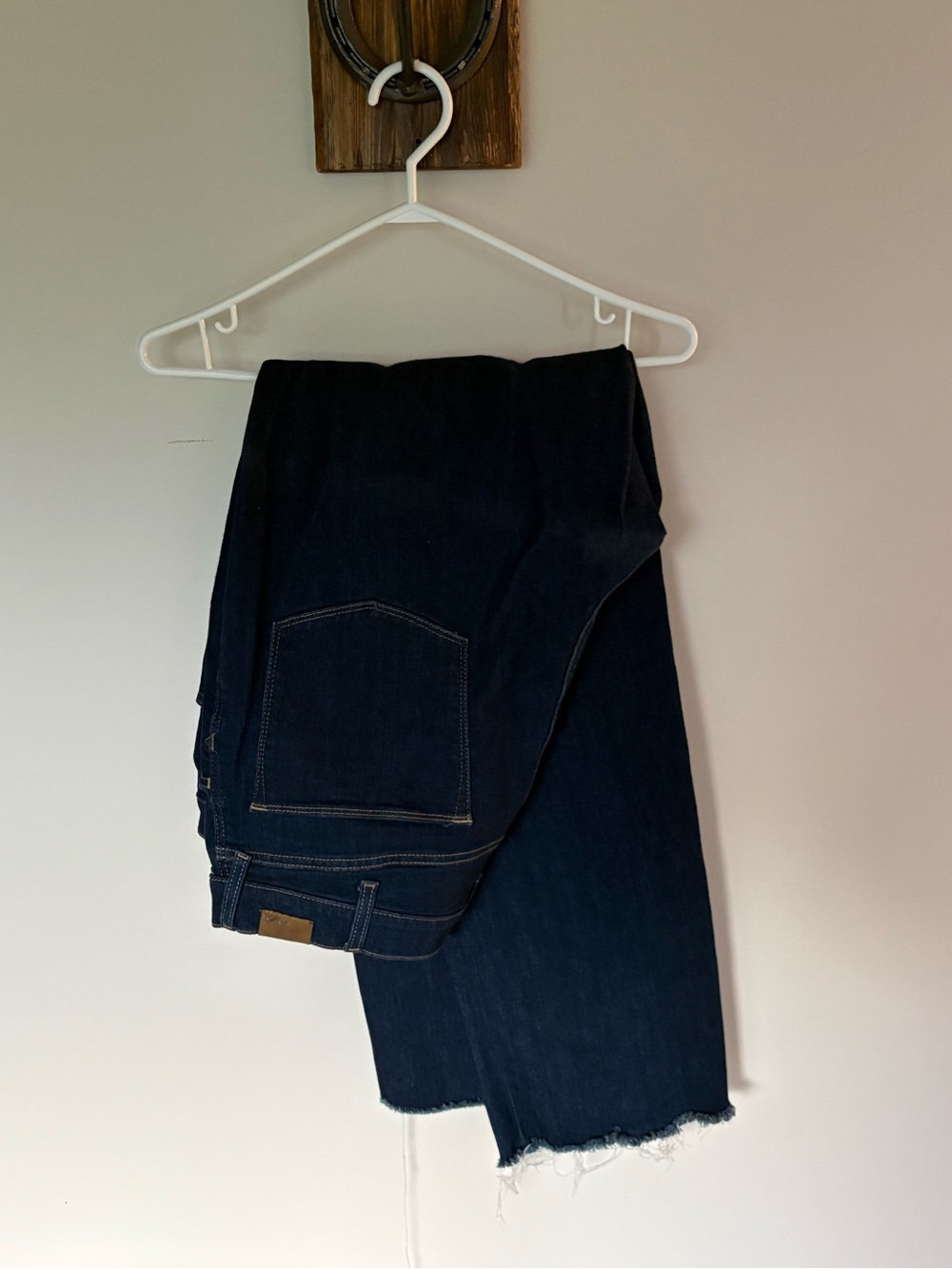 Ariat Ultra High Rise Relaxed Straight Dark Wash Raw Hem Jeans